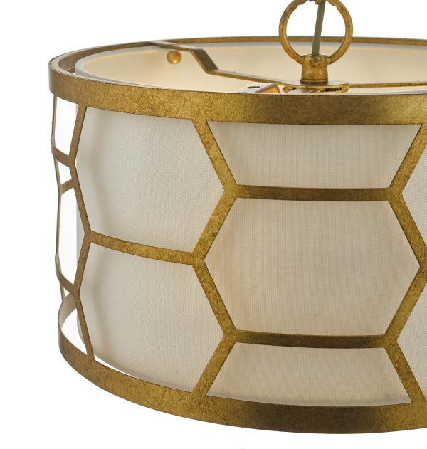 Epstein 3 Light Pendant Gold & Ivory - Image 2