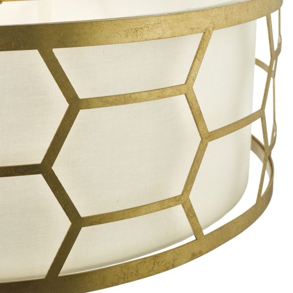 Epstein 4lt Pendant Gold With Ivory Shade & Frosted Glass Diffuser - Image 4