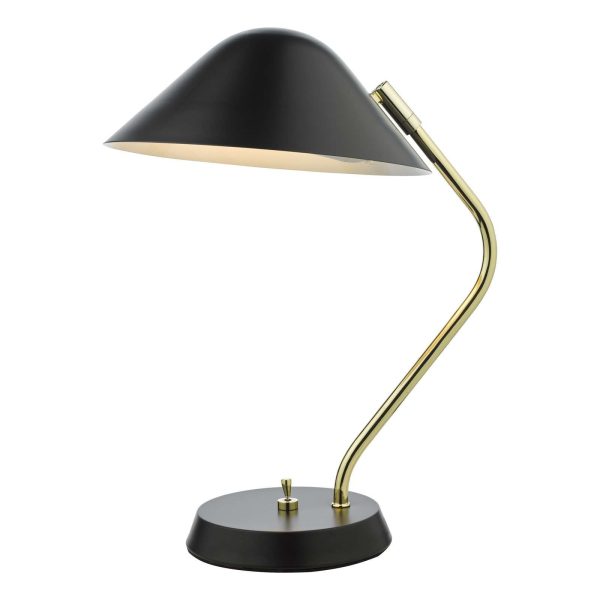 Erna Task Table Lamp Polished Brass Satin Black