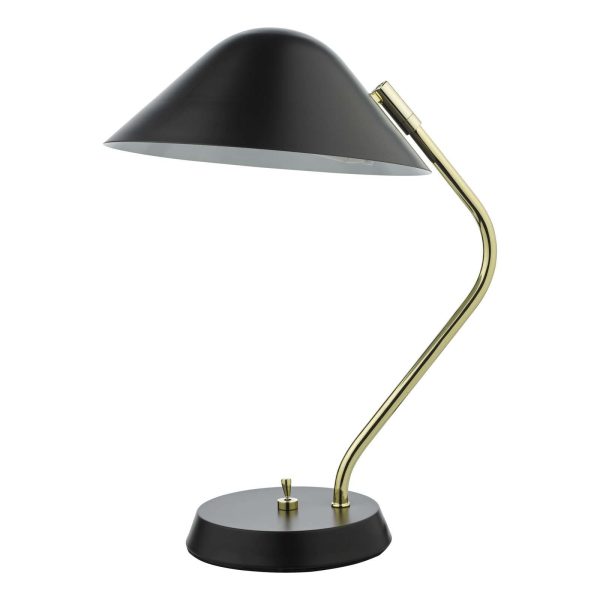 Erna Task Table Lamp Polished Brass Satin Black - Image 2