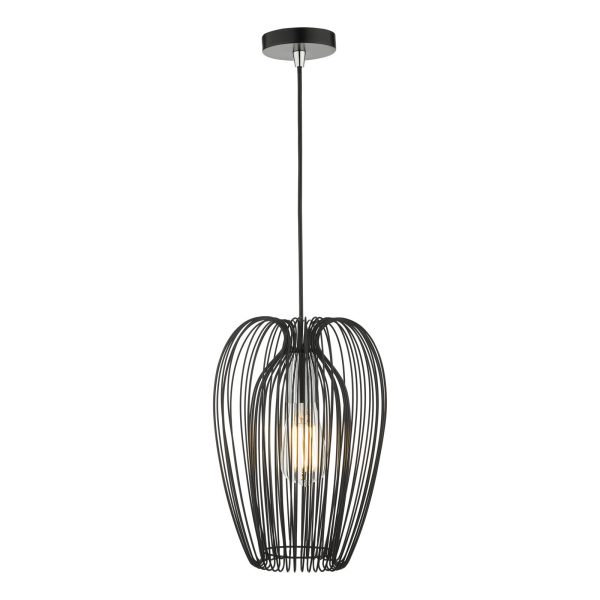 Ero 1 Light Single Pendant Black And Chrome