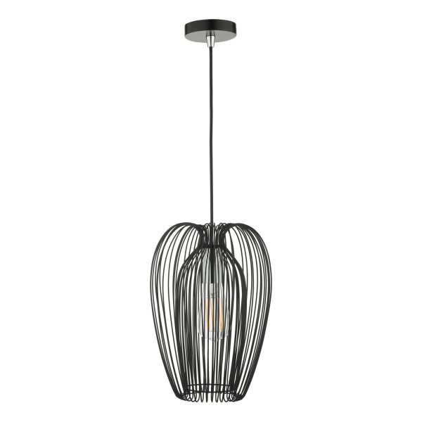 Ero 1 Light Single Pendant Black And Chrome - Image 2