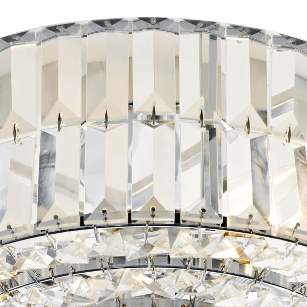 Errol Crystal Semi Flush Fitting Polished Chrome