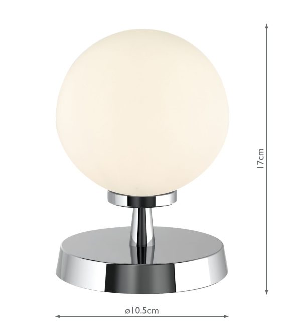 Esben Touch Table Lamp Polished Chrome With Opal Glass - Image 2