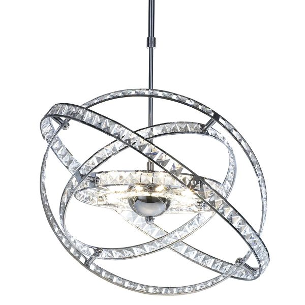 Eternity 10 Light Pendant Faceted Crystal and Polished Chrome - Image 4