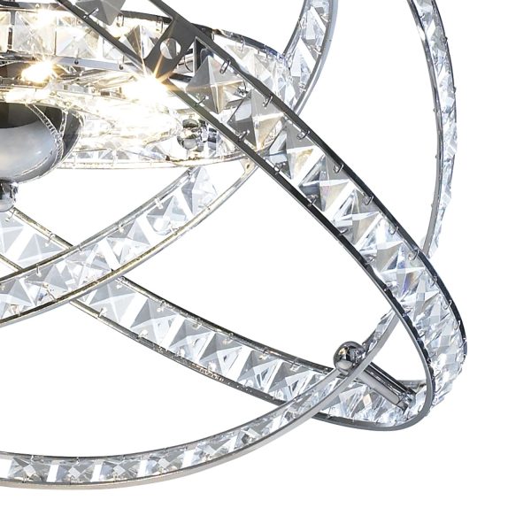 Eternity 10 Light Pendant Faceted Crystal and Polished Chrome - Image 2