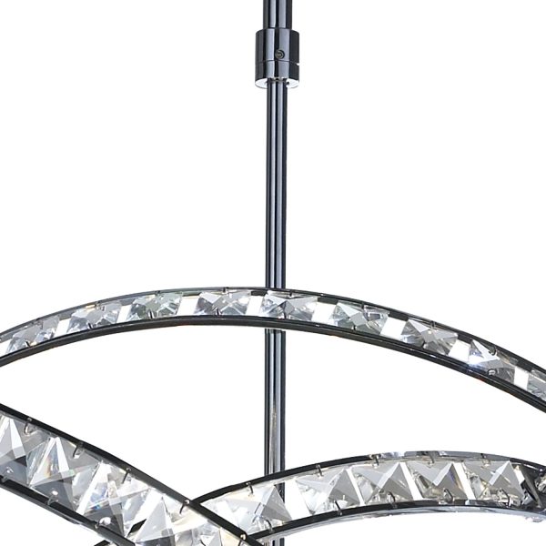 Eternity 10 Light Pendant Faceted Crystal and Polished Chrome