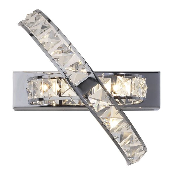 Eternity 3 Light Wall Bracket Clear Faceted Crystal and Polished Chrome - Image 3