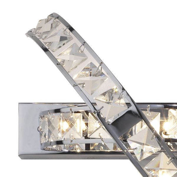 Eternity 3 Light Wall Bracket Clear Faceted Crystal and Polished Chrome - Image 2