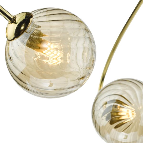 Etta 6 Light Semi Flush Polished Gold Champagne Glass - Image 3