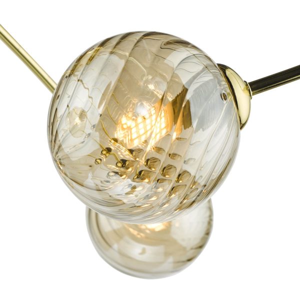 Etta 6 Light Semi Flush Polished Gold Champagne Glass - Image 4