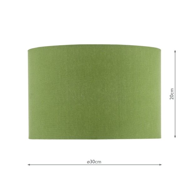 Etzel Green Linen Drum Shade 30cm - Image 3