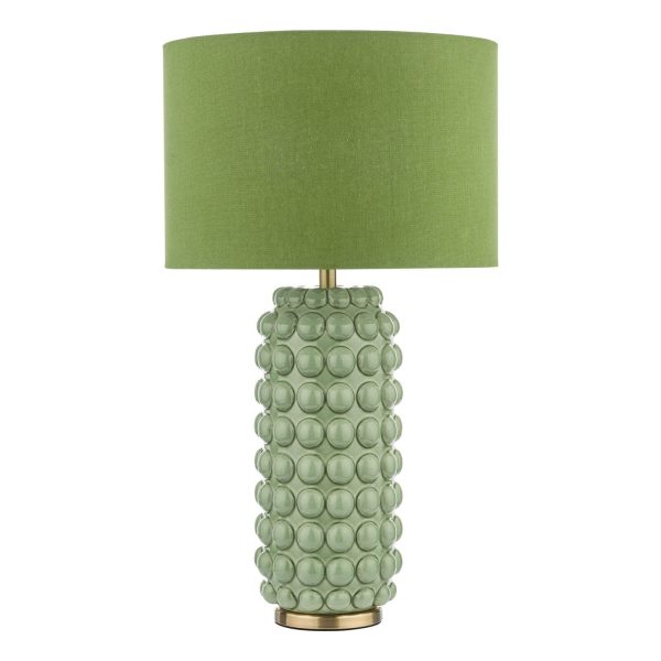 Etzel Table Lamp Green Antique Brass With Shade - Image 2