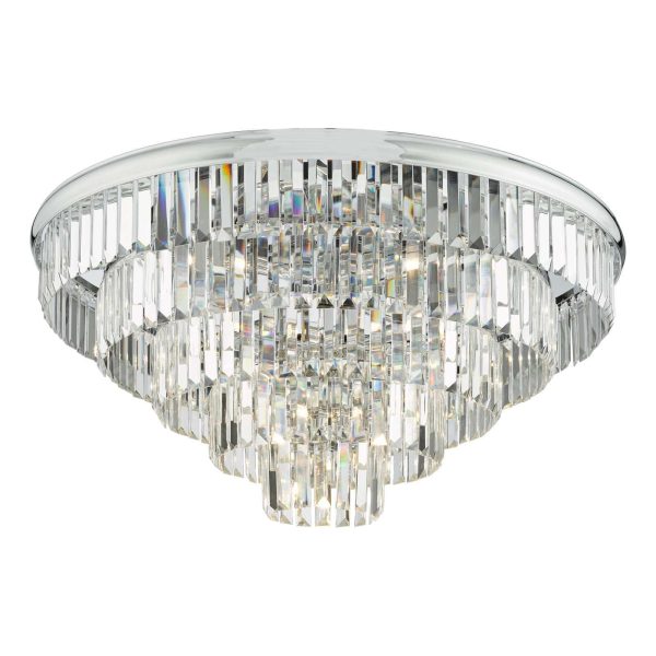 Eulalia 12 Light Flush Polished Chrome Crystal