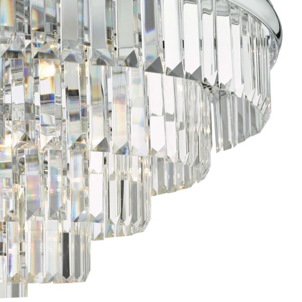 Eulalia 12 Light Flush Polished Chrome Crystal - Image 3