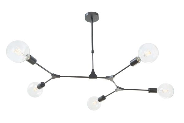 Euphemia 5 Light Pendant Black - Image 4