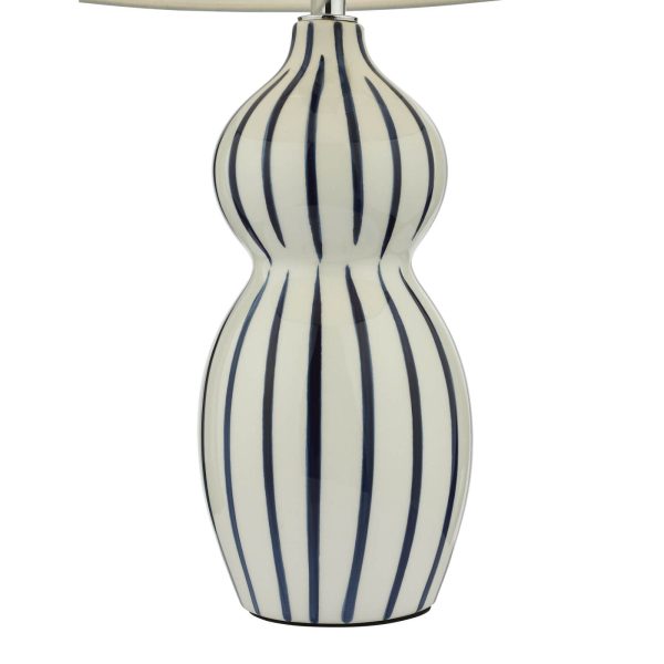 Evie Table Lamp White Ceramic Blue Ceramic Base Only - Image 4