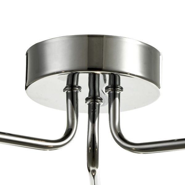 Feya 3 Light Semi Flush Polished Chrome Smoked Glass - Image 5