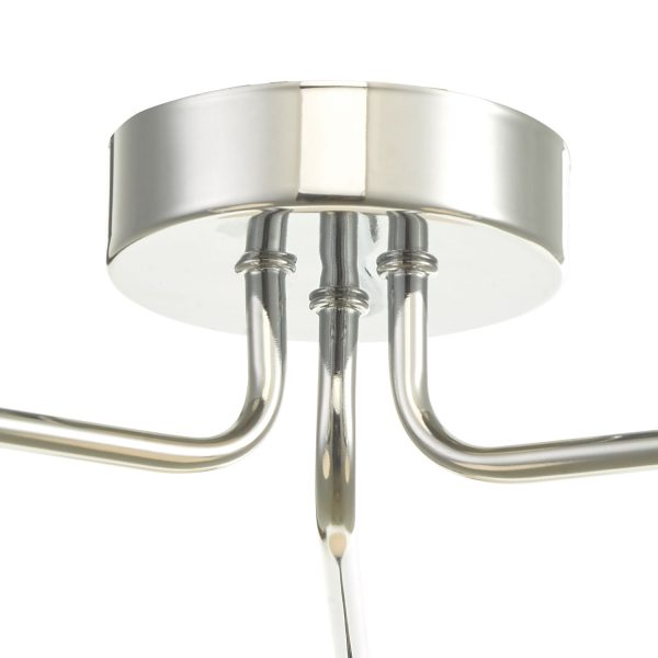 Feya 3 Light Semi Flush Ceiling Light Polished Chrome Opal Glass - Image 5