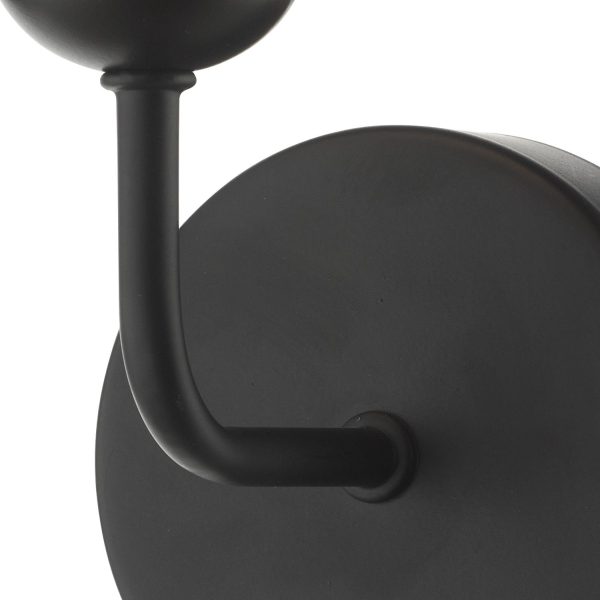 Feya 1 Light Wall Light Matt Black Opal Glass - Image 4