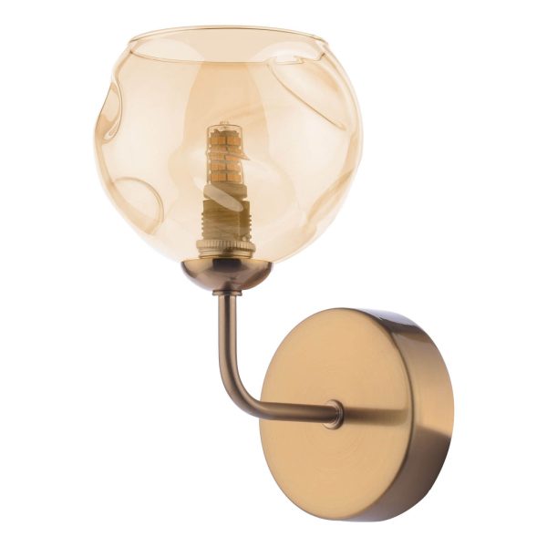 Feya Wall Light Antique Bronze & Champagne Dimpled Glass - Image 2