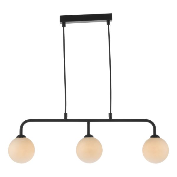 Feya 3 Light Bar Matt Black Opal Glass - Image 2