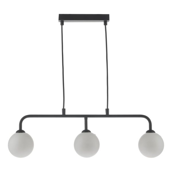 Feya 3 Light Bar Matt Black Opal Glass - Image 4