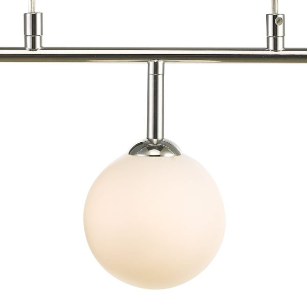 Feya 3 Light Bar Pendant Polished Chrome Opal Glass - Image 4