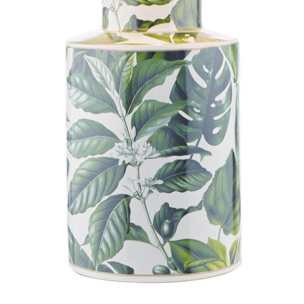 Filip Table Lamp Green Leaf Print With Shade - Image 2