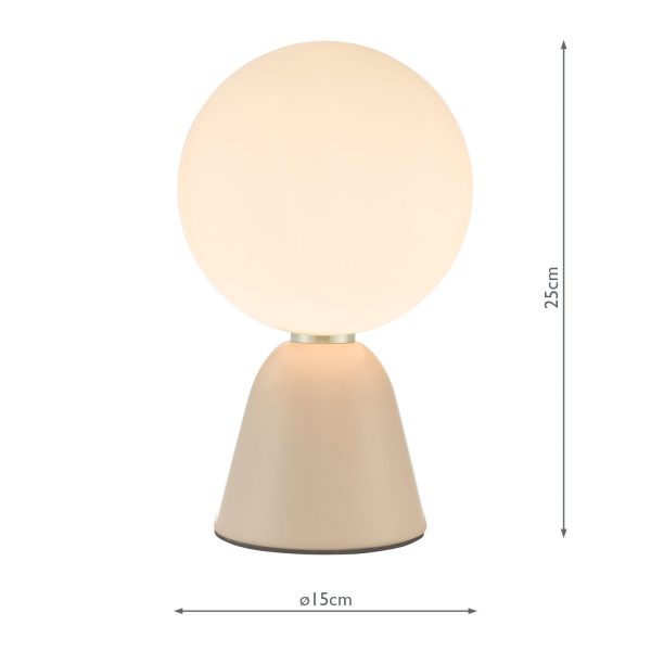 Francesca Table Lamp Pink Opal Glass - Image 3