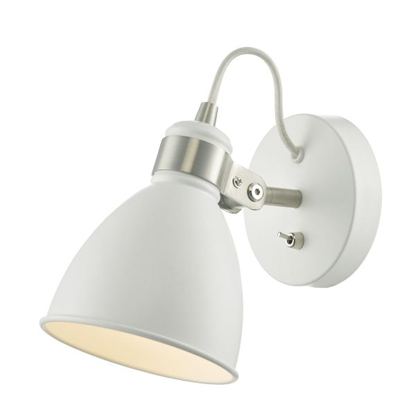 Frederick Wall Light White & Satin Chrome - Image 4