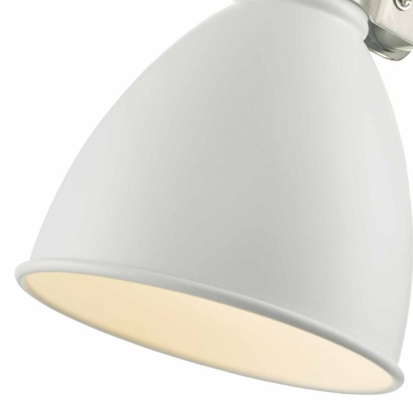 Frederick Wall Light White & Satin Chrome