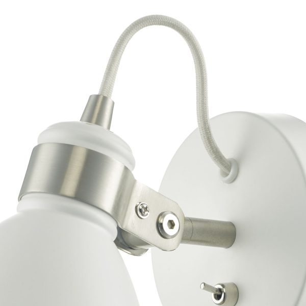 Frederick Wall Light White & Satin Chrome - Image 3