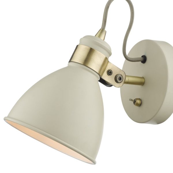 Frederick Single Wall Light Gloss Cream Antique Brass - Image 3