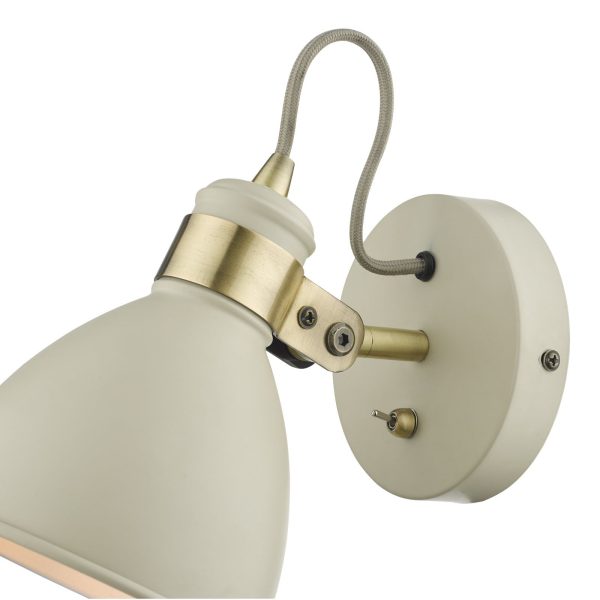 Frederick Single Wall Light Gloss Cream Antique Brass - Image 4