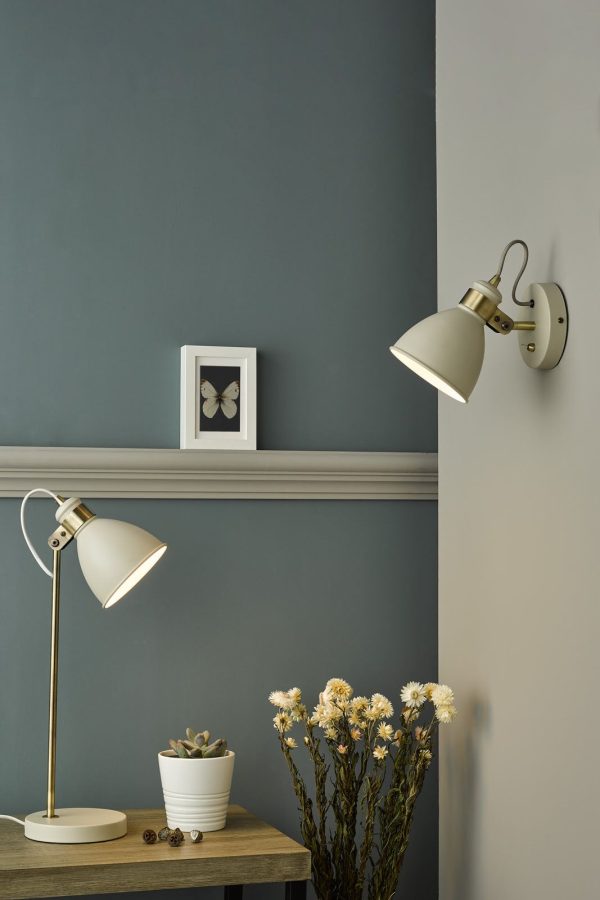 Frederick Single Wall Light Gloss Cream Antique Brass - Image 7