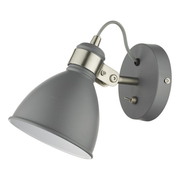 Frederick Single Wall Light Dark Grey Satin Chrome - Image 2