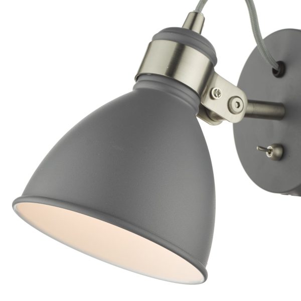 Frederick Single Wall Light Dark Grey Satin Chrome - Image 3