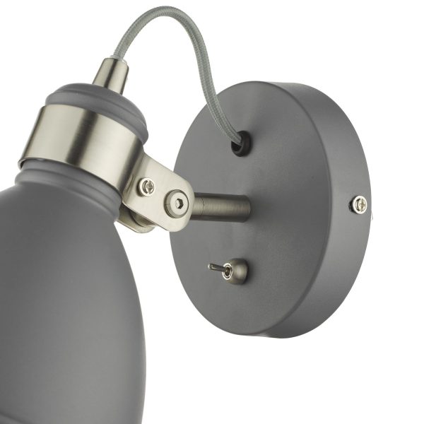 Frederick Single Wall Light Dark Grey Satin Chrome - Image 4