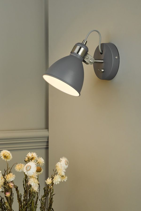 Frederick Single Wall Light Dark Grey Satin Chrome - Image 6