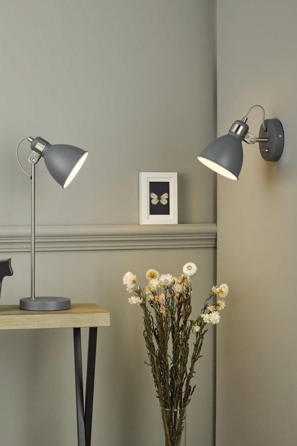 Frederick Single Wall Light Dark Grey Satin Chrome - Image 7