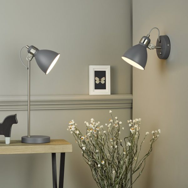 Frederick Single Wall Light Dark Grey Satin Chrome - Image 8