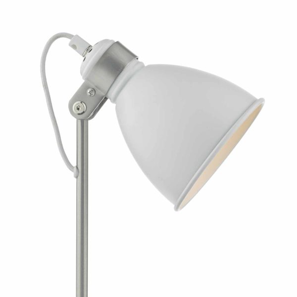 Frederick Task Lamp White & Satin Chrome - Image 2