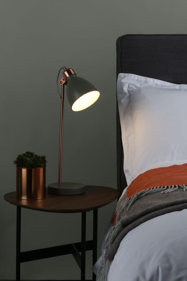 Frederick Task Lamp Grey & Copper - Image 4