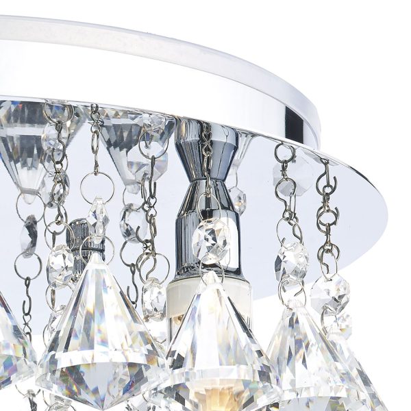 Fringe 4 Light Flush Polished Chrome IP44 - Image 3