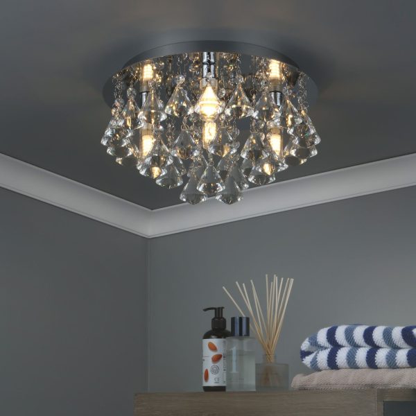 Fringe 4 Light Flush Polished Chrome IP44 - Image 7