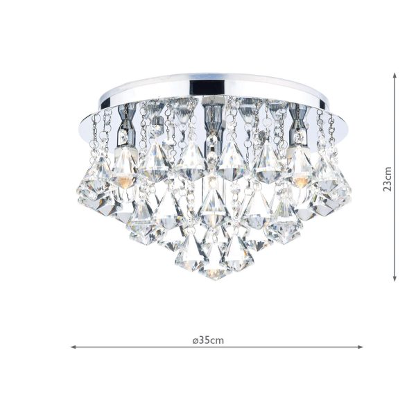 Fringe 4 Light Flush Polished Chrome IP44 - Image 8