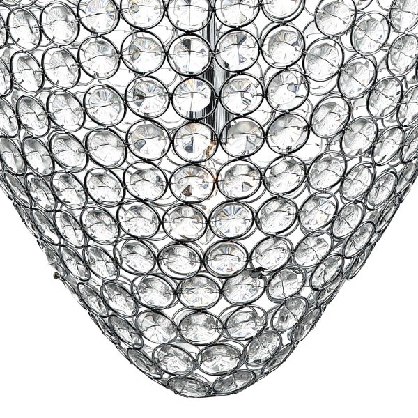 Frost 5 Light Pendant Polished Chrome and Clear Faceted Crystal - Image 2