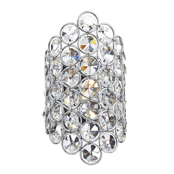 Frost 1 Light Wall Bracket Polished Chrome and Faceted Crystal - Image 3