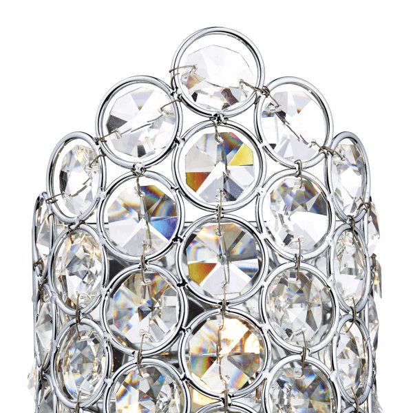 Frost 1 Light Wall Bracket Polished Chrome and Faceted Crystal - Image 2